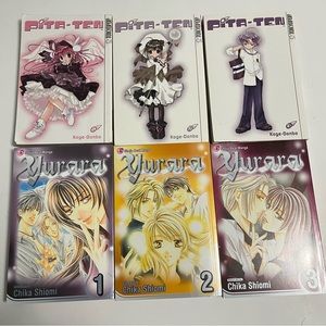 JAPANESE MANGA BOOKS PITA - TEN vol 1-3 and YURARA vol 1-3 comic books anime
